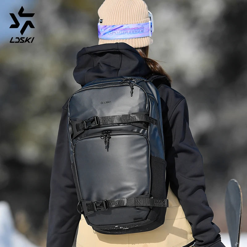 LDSKI Ski Backpack 25L Large Capacity Women Men Waterproof Durable Travel Boot Bag Snow Luggage Hiking Pack Snowboard Accessory