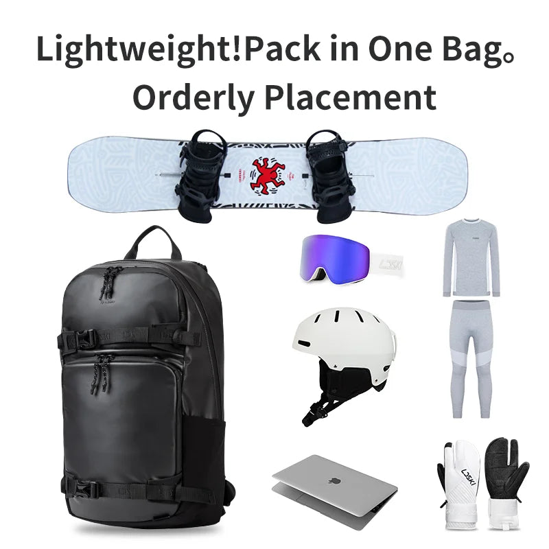 LDSKI Ski Backpack 25L Large Capacity Women Men Waterproof Durable Travel Boot Bag Snow Luggage Hiking Pack Snowboard Accessory