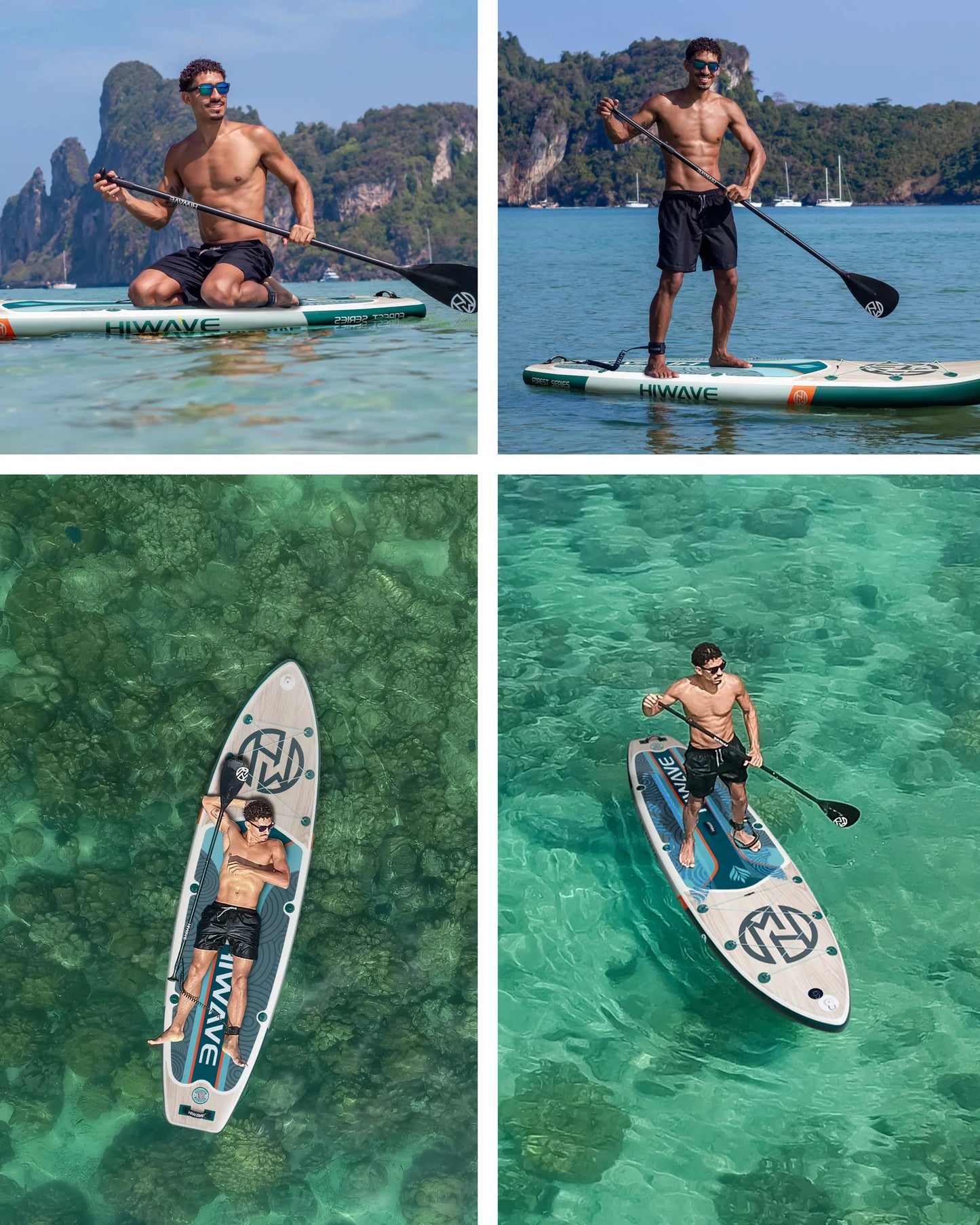 HIWAVE Inflatable Surfboard Stand Up Paddle Board 11'*34''*6'' Extra Wide Adult Water Sport SUP Board With Accessory