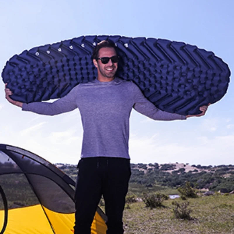 FUNDANFO Single inflatable cushion sleeping pad, backpack camping, ultra-light, waterproof and portable