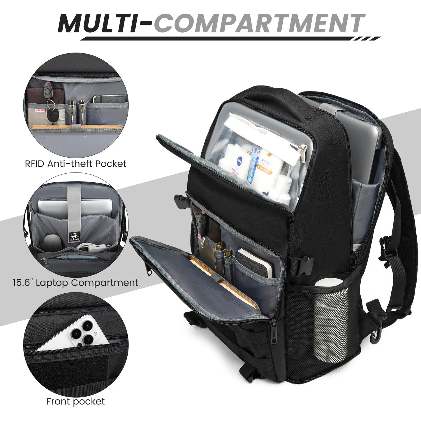 Insulated Backpack with Refrigeration Compartment Suitable for 15.6-inch Laptop Bag Suitable for Work Travel Other Activities