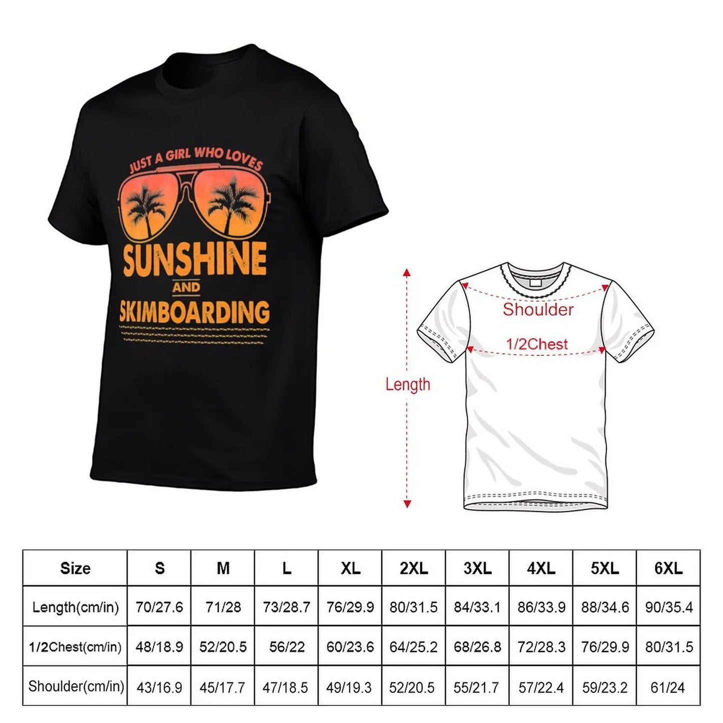 Just A Girl Who Loves Sunshine And Skimboarding T-Shirt topping luxury t-shirt summer tops mens t shirts pack