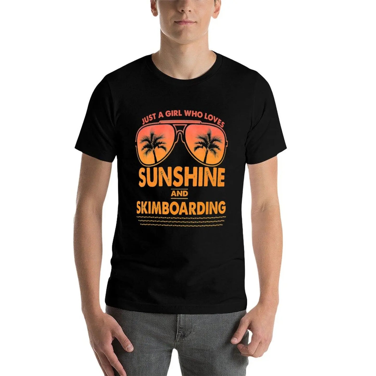 Just A Girl Who Loves Sunshine And Skimboarding T-Shirt topping luxury t-shirt summer tops mens t shirts pack
