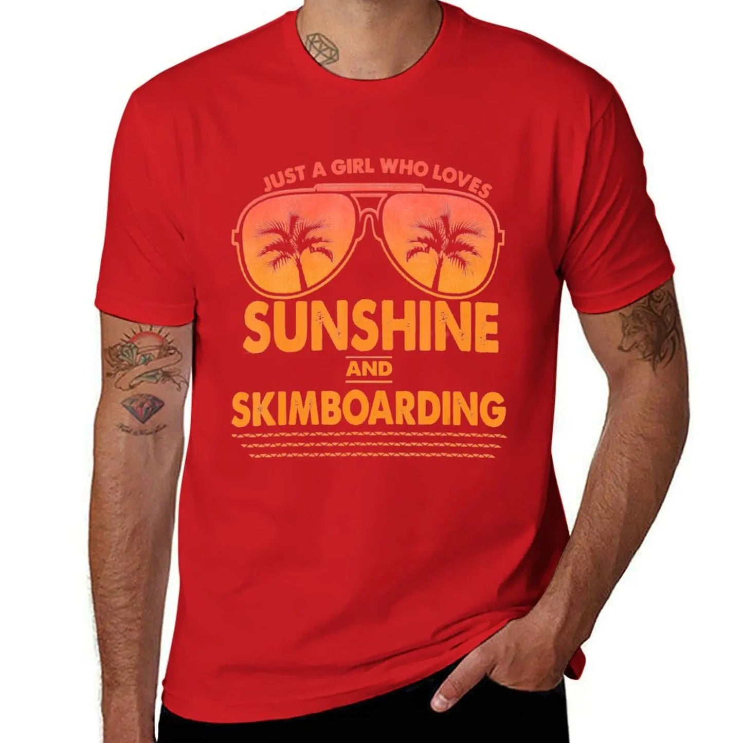 Just A Girl Who Loves Sunshine And Skimboarding T-Shirt topping luxury t-shirt summer tops mens t shirts pack
