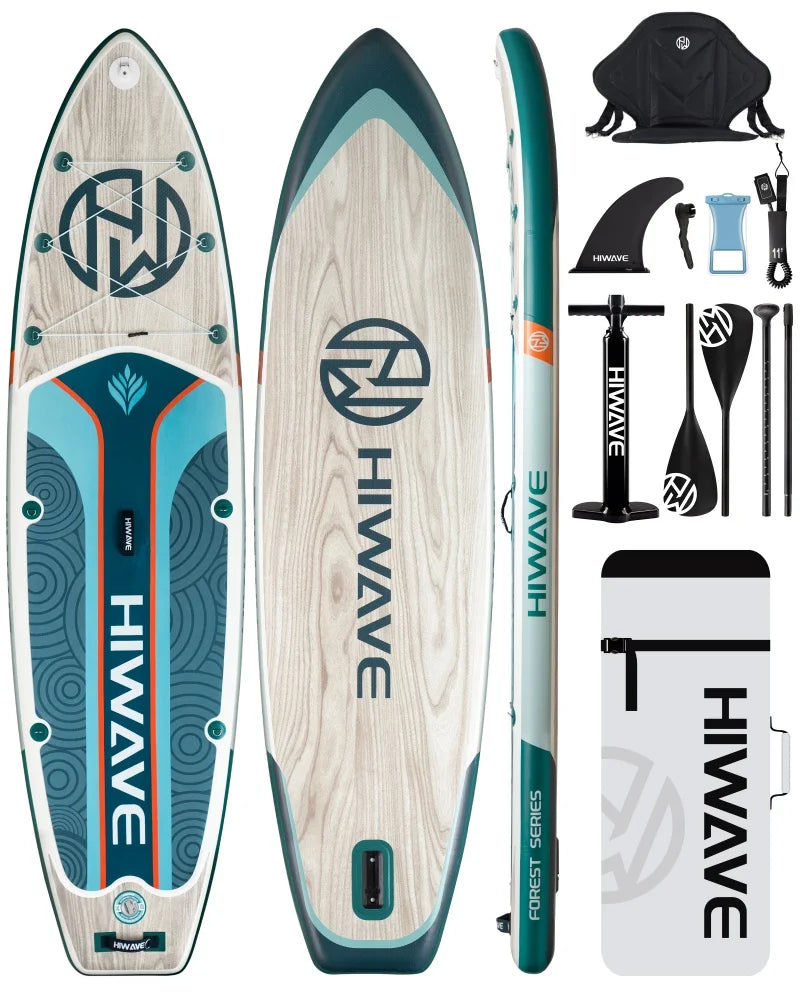 HIWAVE Inflatable Surfboard Stand Up Paddle Board 11'*34''*6'' Extra Wide Adult Water Sport SUP Board With Accessory