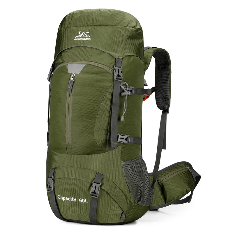 60L Camping Backpack Travel Bag For Men Large Capacity Outdoor Sport Trekking Hiking Mountaineering Shoulder Bag with Rain cover