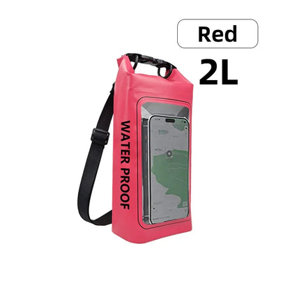 2L/5L Dry Bag Touch Screen Swimming Waterproof PVC Bag Rafting Floating Shoulder Outdoor Sports Bags Surfboard Kayak Storage Bag