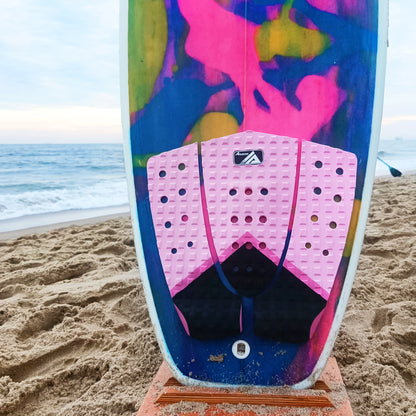 Surfboard Traction Pads 3 Piece EVA Deck Pads with Kicker for Stomp Skimboards Funboard Fish Board Blue/Orange/Pink/Brown