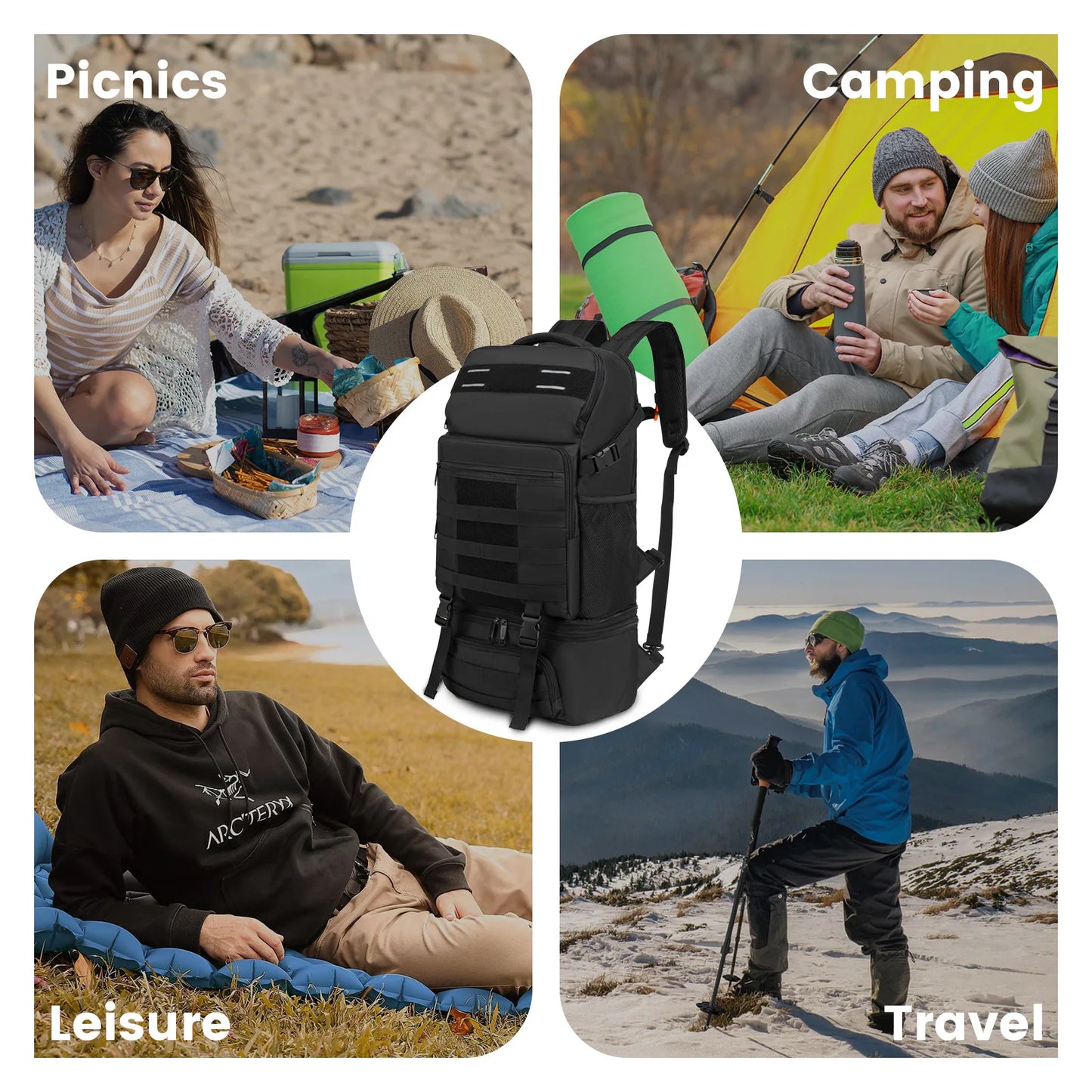 Insulated Backpack with Refrigeration Compartment Suitable for 15.6-inch Laptop Bag Suitable for Work Travel Other Activities