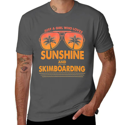 Just A Girl Who Loves Sunshine And Skimboarding T-Shirt topping luxury t-shirt summer tops mens t shirts pack