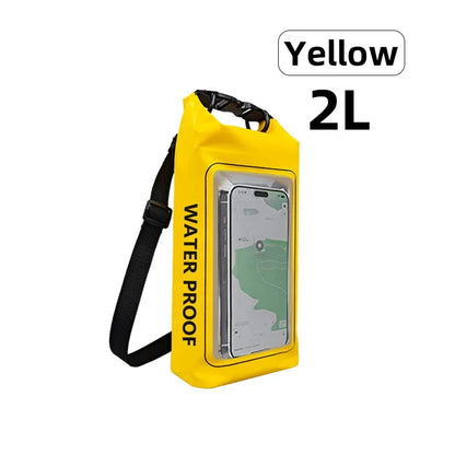 2L/5L Dry Bag Touch Screen Swimming Waterproof PVC Bag Rafting Floating Shoulder Outdoor Sports Bags Surfboard Kayak Storage Bag
