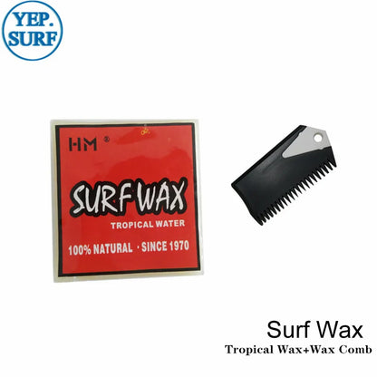 Anti-slip Surf Wax with Wax Remove Comb, Universal Skimboard and Skateboard Accessory, Warm and Cool, Cold Base, Hot and Cold