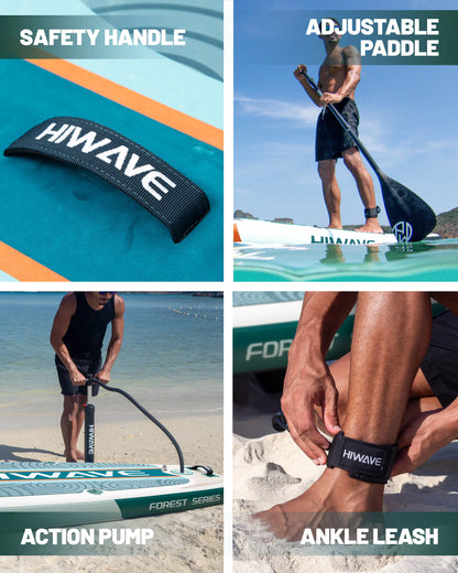 HIWAVE Inflatable Surfboard Stand Up Paddle Board 11'*34''*6'' Extra Wide Adult Water Sport SUP Board With Accessory