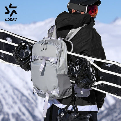 LDSKI Ski Backpack 25L Large Capacity Women Men Waterproof Durable Travel Boot Bag Snow Luggage Hiking Pack Snowboard Accessory