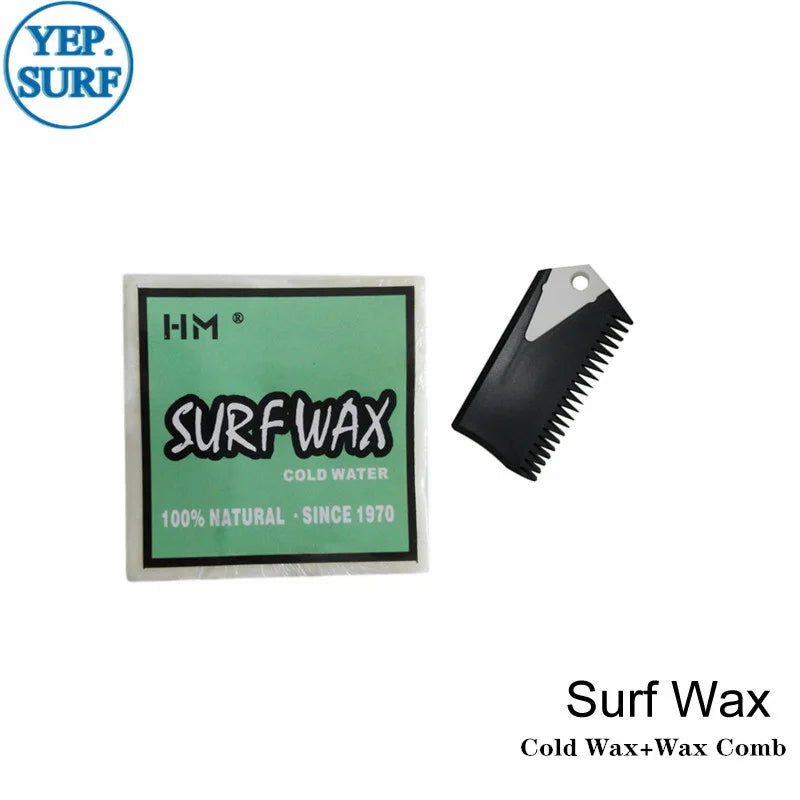 Anti-slip Surf Wax with Wax Remove Comb, Universal Skimboard and Skateboard Accessory, Warm and Cool, Cold Base, Hot and Cold