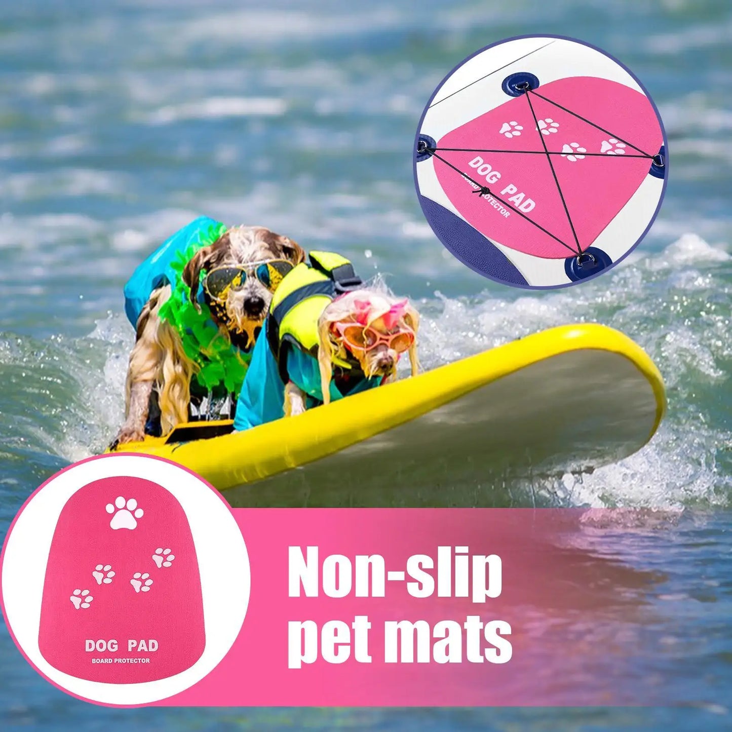 Dog Traction Pad for Kayak Non-Slip Traction Pad Deck Grip Mat Anti-Slip Water Sports Surf Paddleboard Supplies for Skimboard