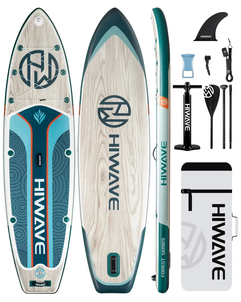 HIWAVE Inflatable Surfboard Stand Up Paddle Board 11'*34''*6'' Extra Wide Adult Water Sport SUP Board With Accessory