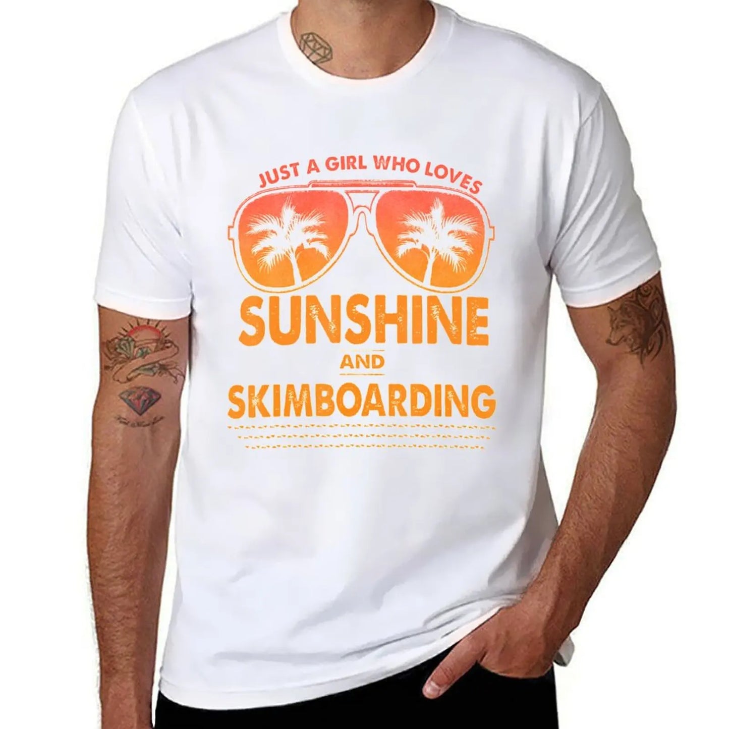 Just A Girl Who Loves Sunshine And Skimboarding T-Shirt topping luxury t-shirt summer tops mens t shirts pack