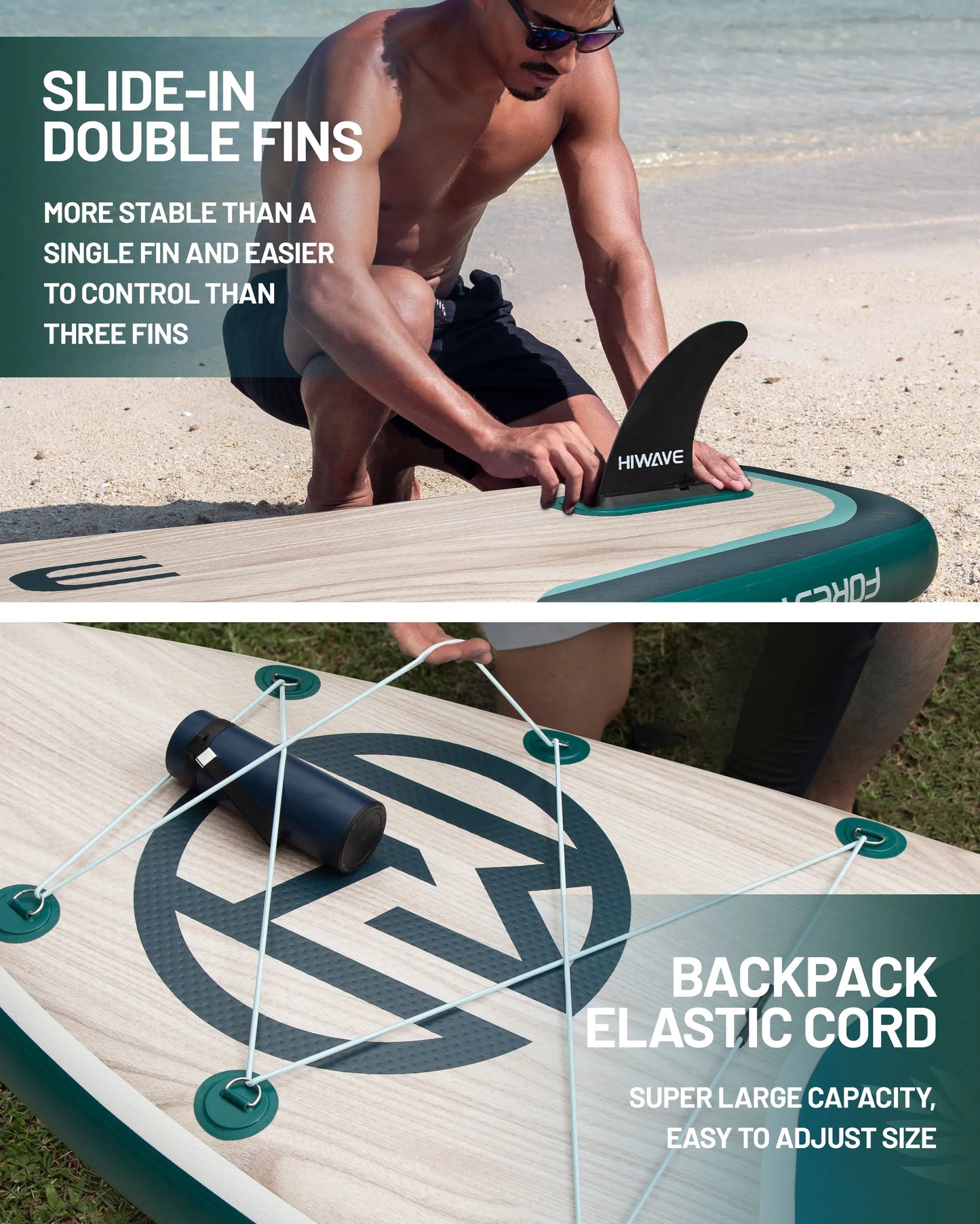 HIWAVE Inflatable Surfboard Stand Up Paddle Board 11'*34''*6'' Extra Wide Adult Water Sport SUP Board With Accessory