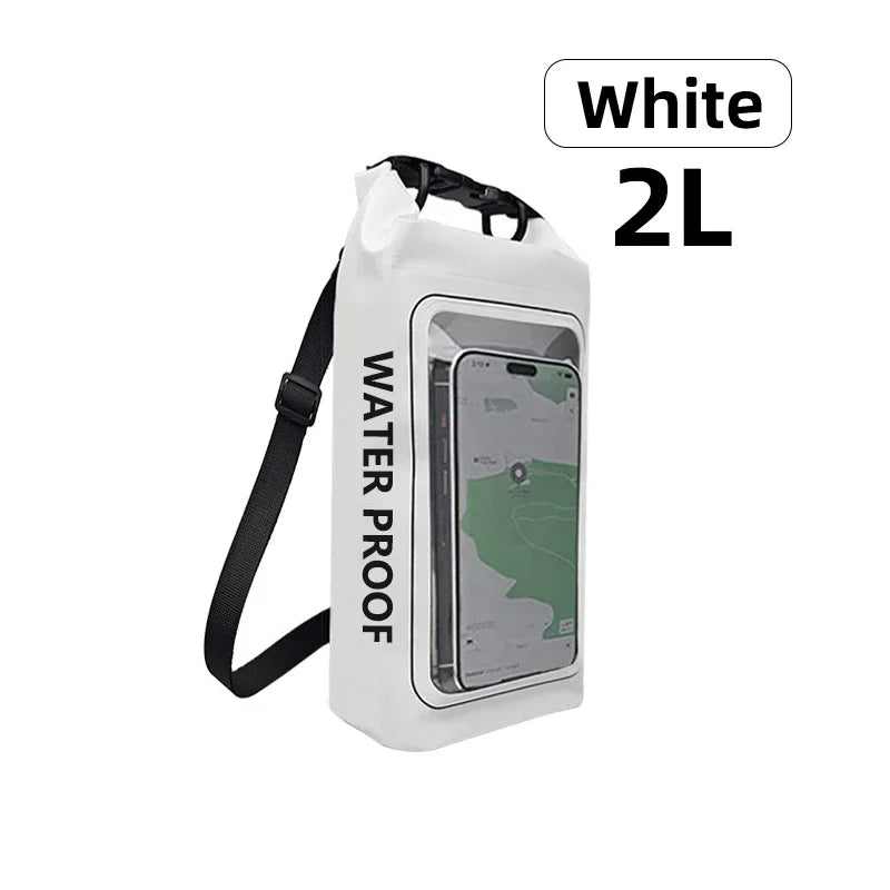 2L/5L Dry Bag Touch Screen Swimming Waterproof PVC Bag Rafting Floating Shoulder Outdoor Sports Bags Surfboard Kayak Storage Bag