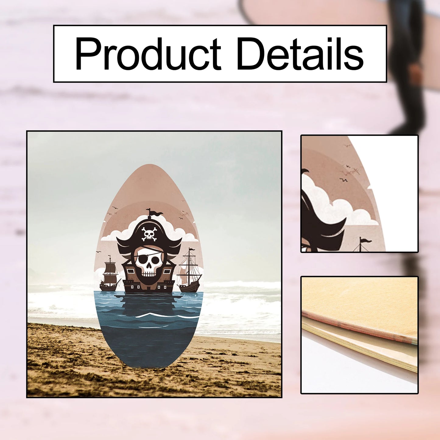 35" High Gloss Beach Skim board