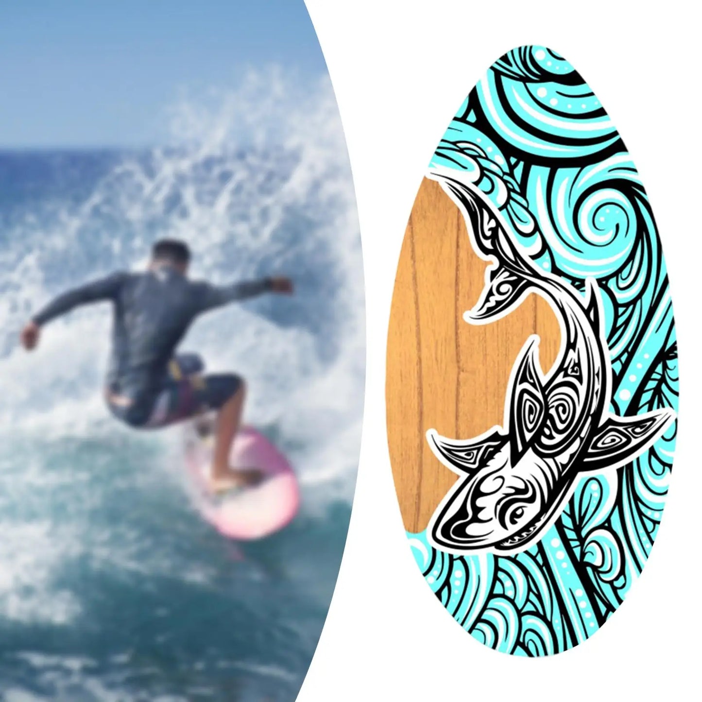 Skim Board Water Sports Wooden Water Sports Shallow Water Skimboarding Beach Sand for Adults Sports Outdoors Teenagers
