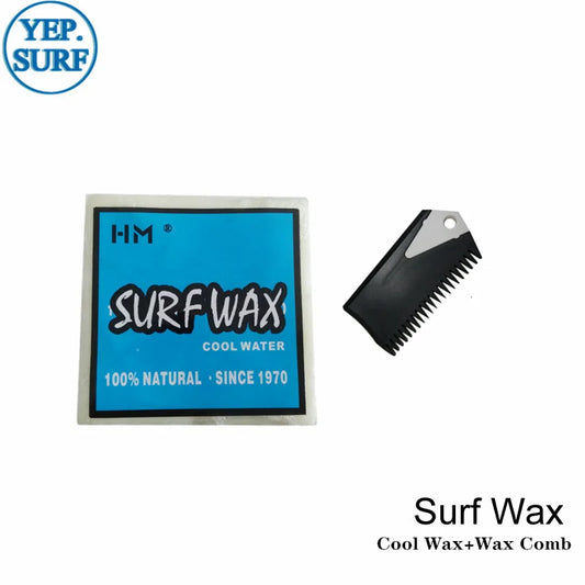 Anti-slip Surf Wax with Wax Remove Comb, Universal Skimboard and Skateboard Accessory, Warm and Cool, Cold Base, Hot and Cold