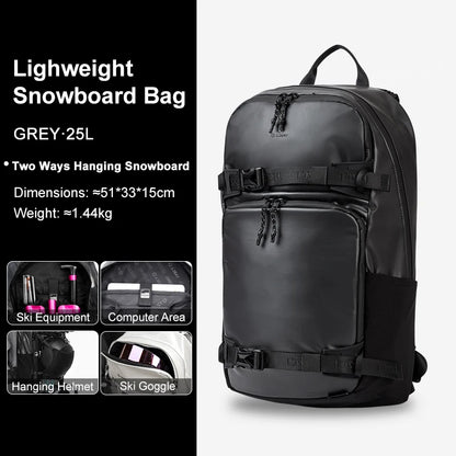LDSKI Ski Backpack 25L Large Capacity Women Men Waterproof Durable Travel Boot Bag Snow Luggage Hiking Pack Snowboard Accessory