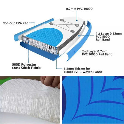 Portable and Durable Skimboard Inflatable Surf Equipment Custom Surfing Paddle-surf Board