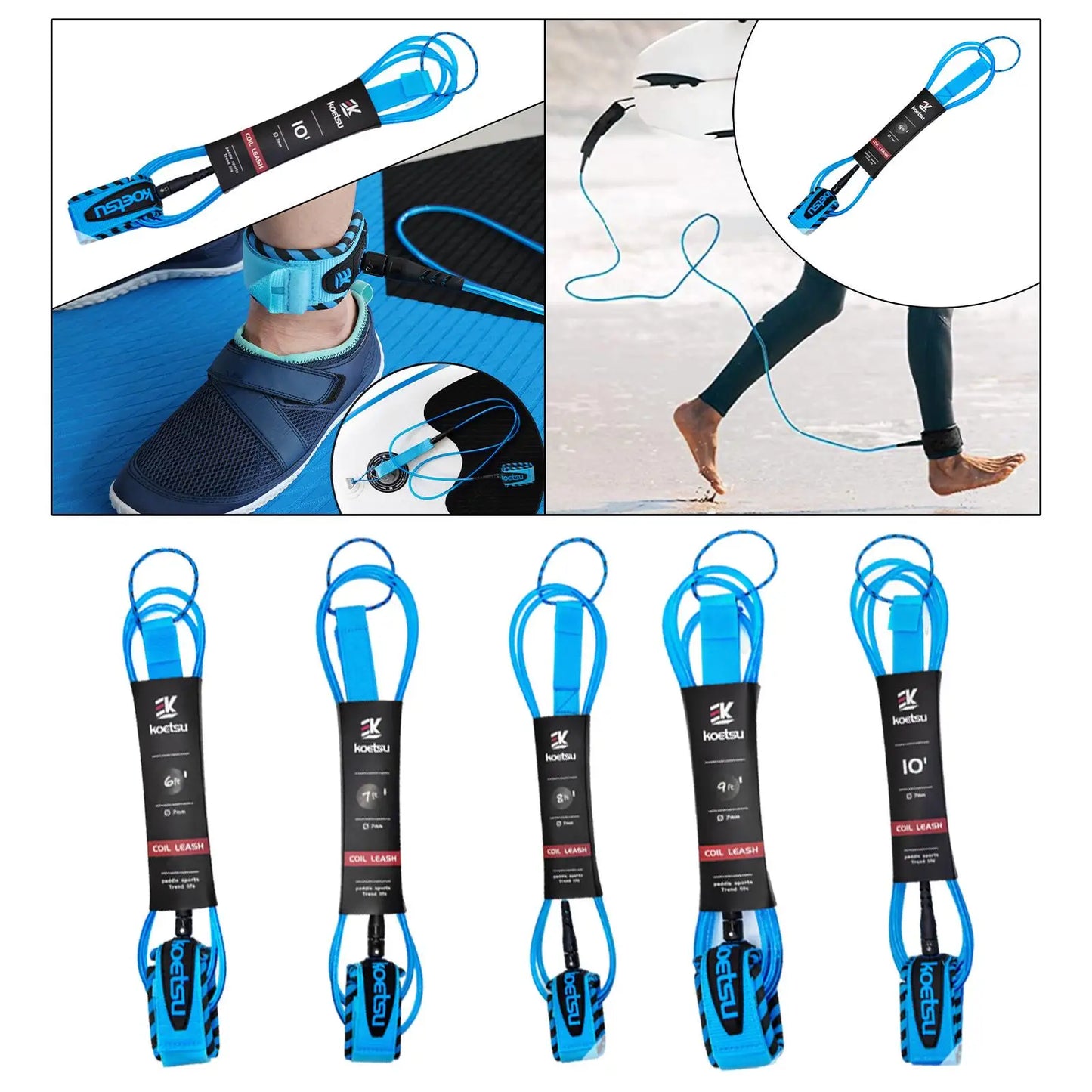 Surfboard Leash Portable Stand up Paddle Board for Surfing Skimboard Outdoor