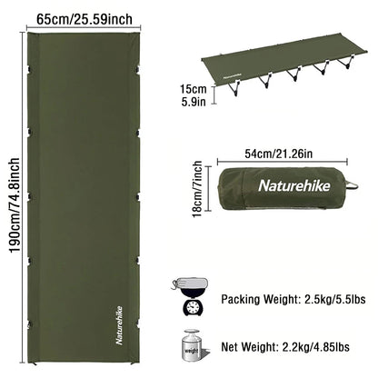 Naturehike XJC05 Folding Bed Compact Ultralight Camping Bed Outdoor Camping Hiking Travel Folding Backpacking Cots NH20JJ001